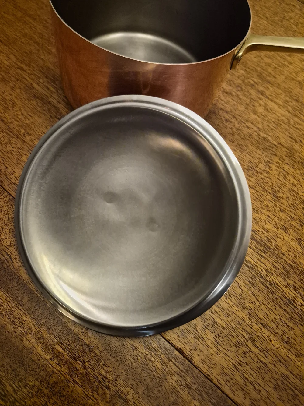 Vintage Paul Revere 2 Quart Copper Saucepan with Brass Handle - Premium Cookware